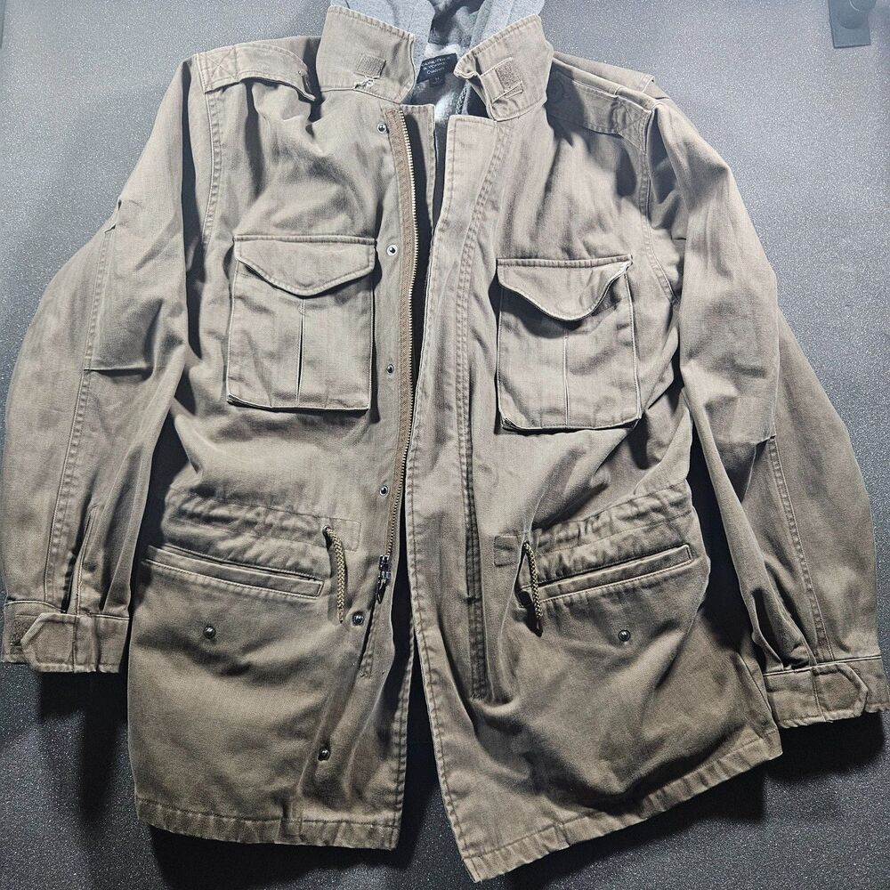 Roundtree & Yorke Field Jacket Men’s M Brown Fleece Lined Zip Coat
